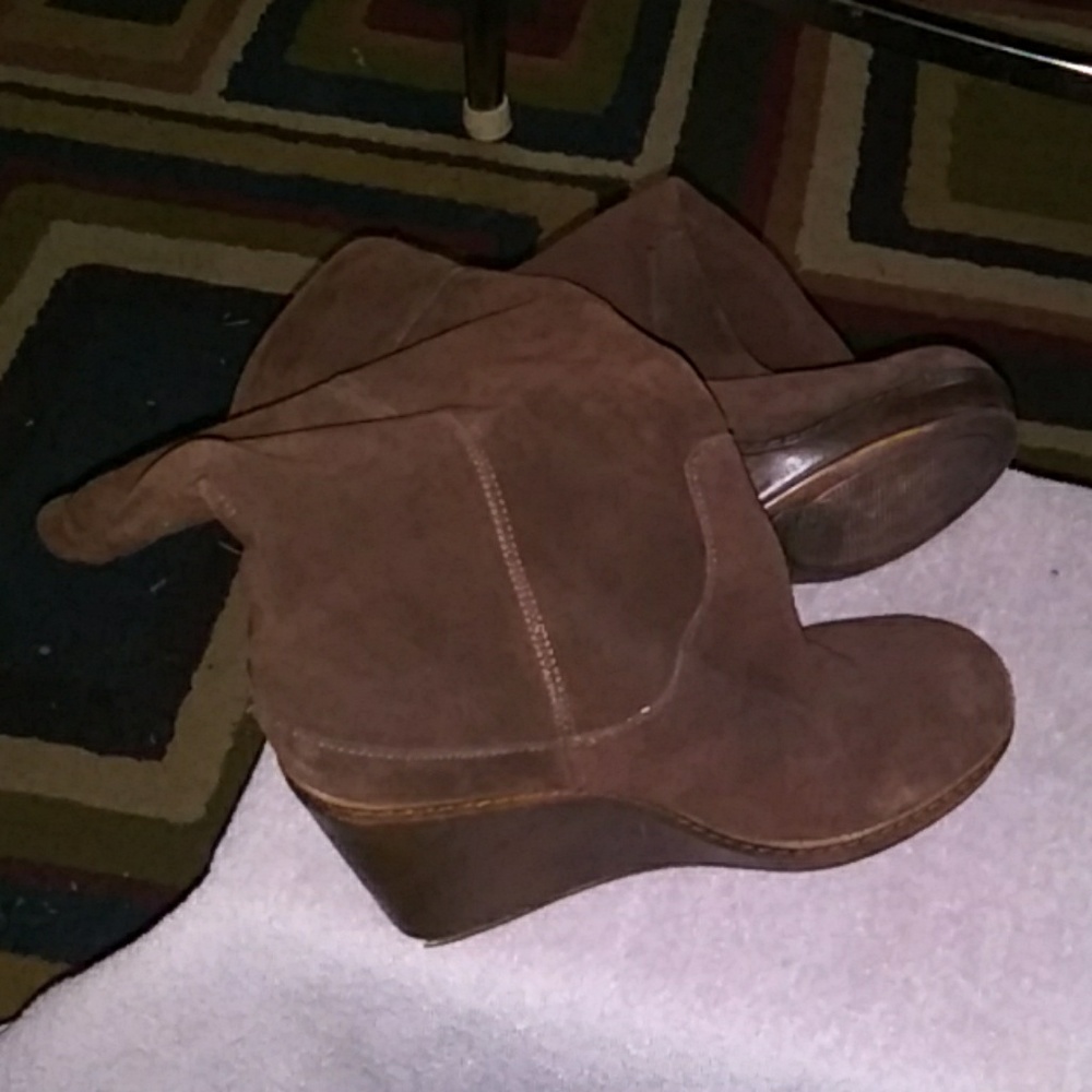 Brown suede boots
